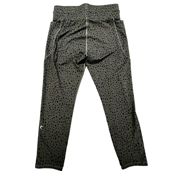 Youth Girls ZYIA Active Joggers Style Pants,Dk Green W/ Blk Polka Dots - Picture 2 of 4